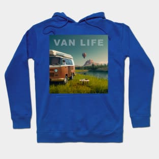 Van Life Camper RV Outdoors in Nature Hoodie